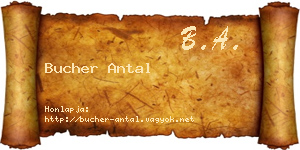 Bucher Antal névjegykártya